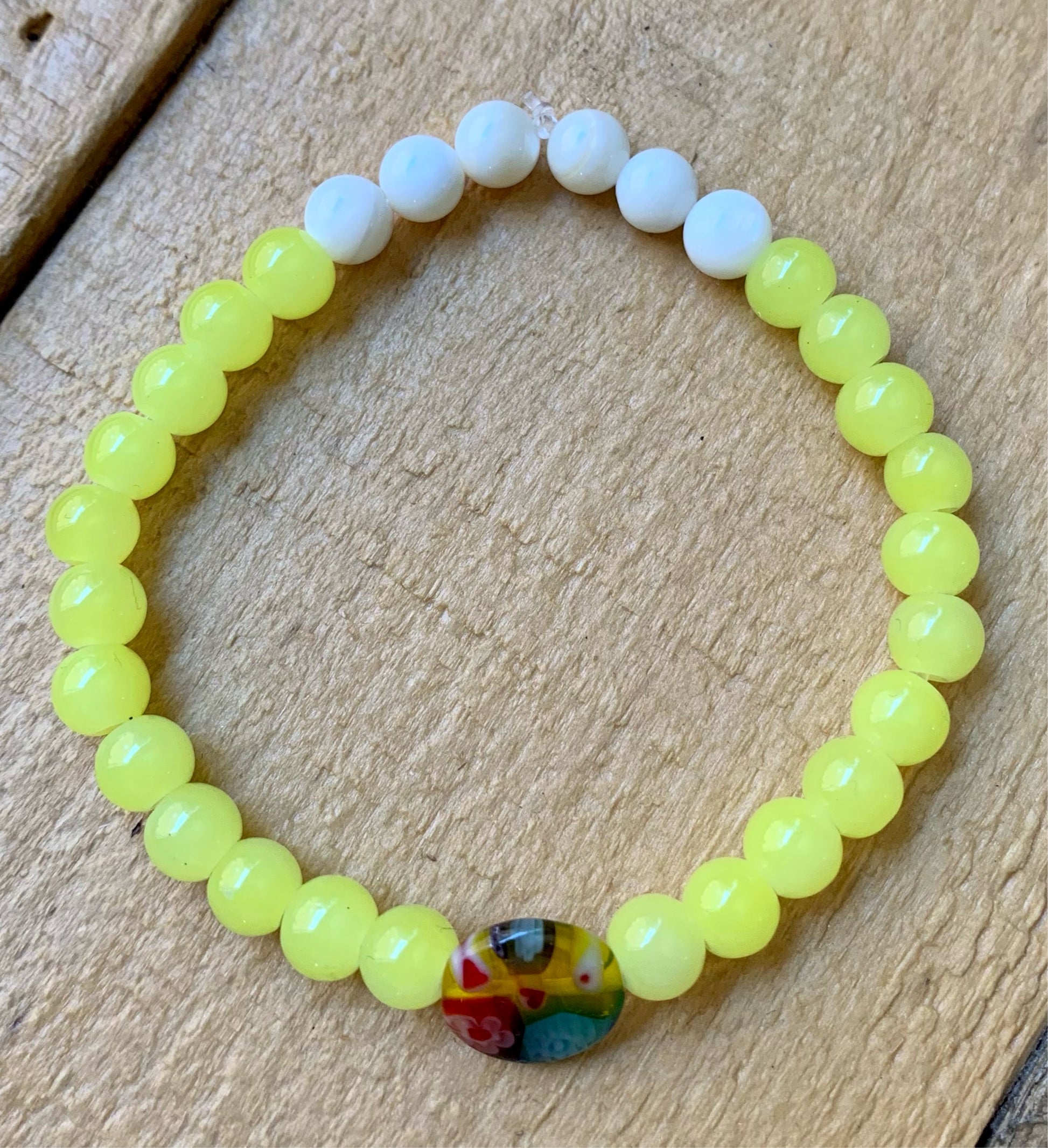 Neon Yellow Beaded Bracelet - ByMNC