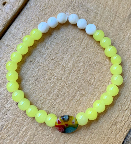 Neon Yellow Beaded Bracelet - ByMNC